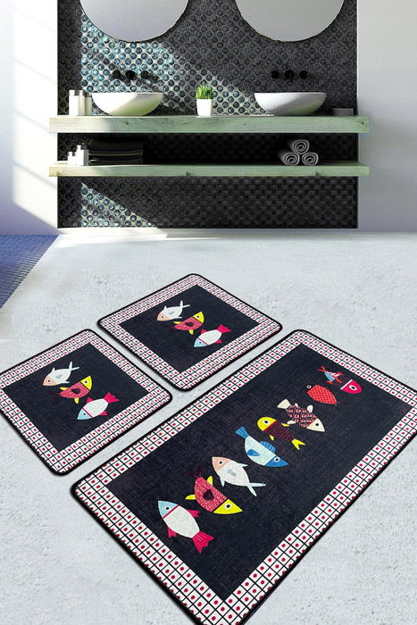 Mijölnir Juego de alfombrillas de baño Swing of Fish Djt Multicolor Mijölnir Juego de alfombrillas de baño Swing of Fish Djt Multicolor